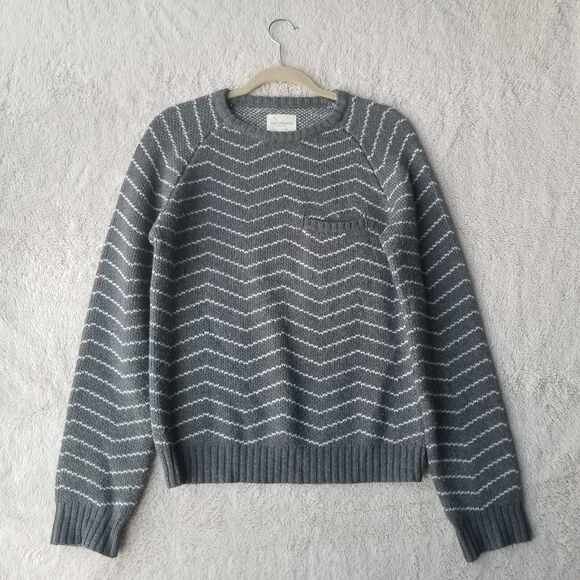 Saturdays Surf NYC Sweater Men's XS Keith Zig Zag Crewneck Wool Blend Retro 80s - Picture 1 of 6